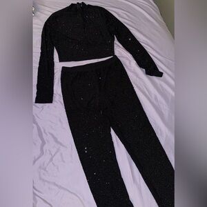 Elegant Black Sequin Women's Jumpsuit